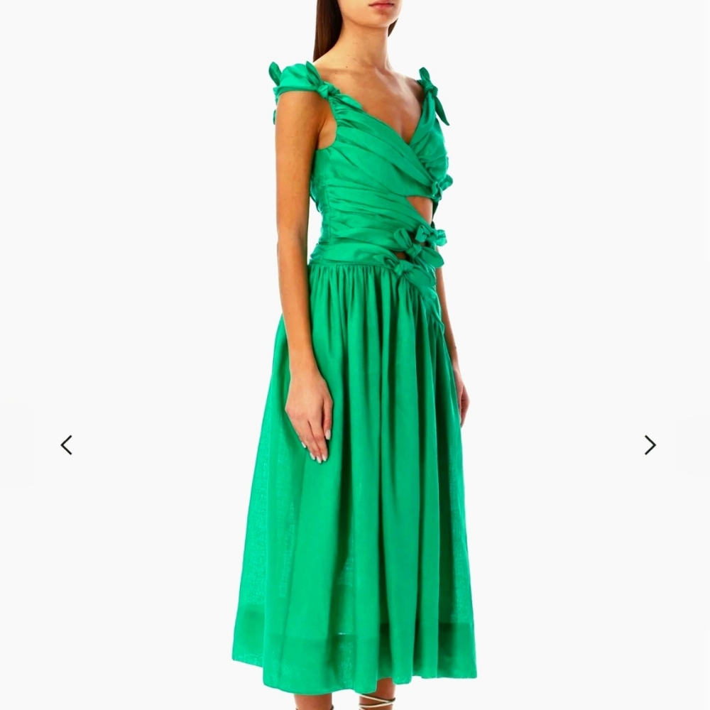 HP💖Zimmermann Tiggy Bow Midi Dress. Size 0P, NWT - Picture 1 of 15
